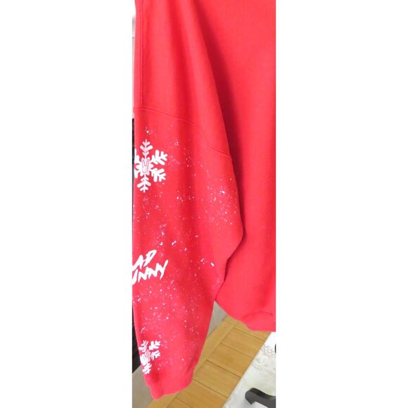 Bad Bunny Custom Christmas Sweatshirt Red Men's (gender neutral) 3XL - Picture 4 of 10